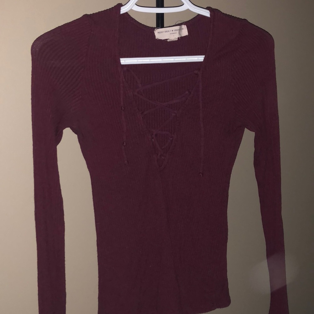 Cross cross burgundy sweater